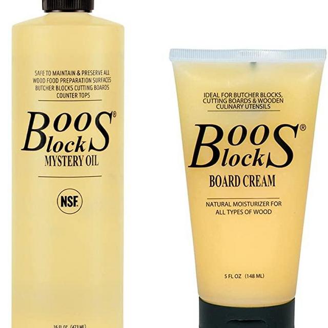John Boos Block MYSCRM Essential Mystery Oil and Board Cream Care and Maintenance Set: Includes One 16 Ounce Bottle Mystery Oil and One 5 Ounce Tube Board Cream
