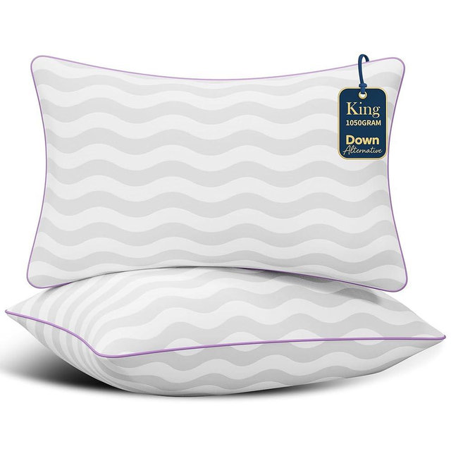 Dreamara King Size Pillows Set of 2 - Hotel Collection Bed Pillows with Down Alternative Fill, Soft & Supportive for Side, Stomach & Back Sleepers, Fully Machine Washable & Adjustable Loft Design