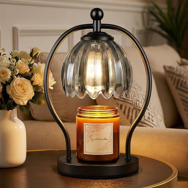 LANICHO Candle Warmer Lamp, Dimmable Candle Warmer with Timer, Black Vintage Candles Wax Warmers for Jar Candles Christmas Birthday Gifts for Women Mom, New Home Decor for Bedroom Living Room