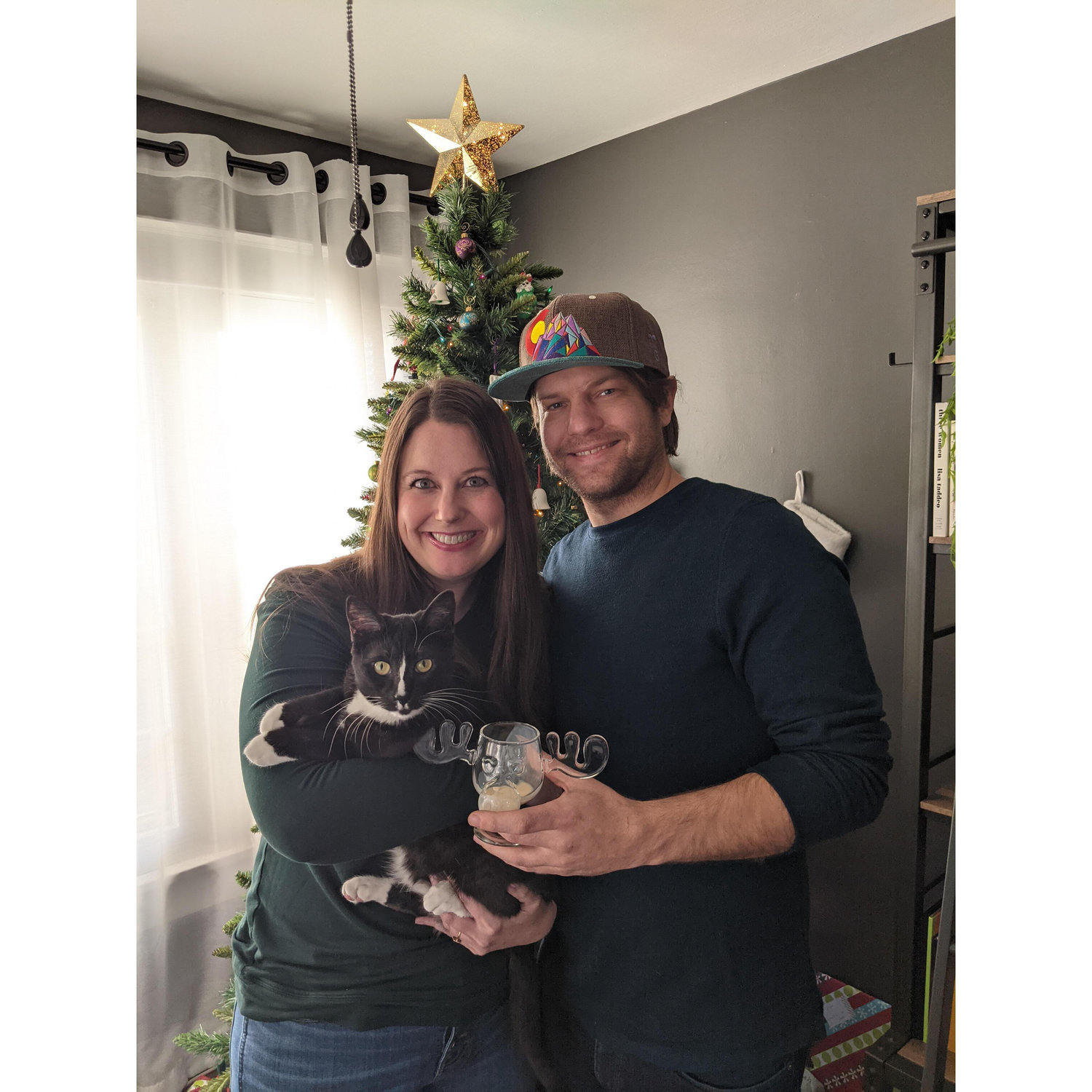 Family portrait with our baby, Mochi