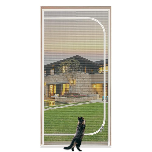 Upgraded Pet Screen Door,Fits Door Size 36''x 81'',Thickened Cat Resistant Mesh Screen Door for Living Room,Kitchen,Bedroom,Cat Proof Screen with Zipper Closure.