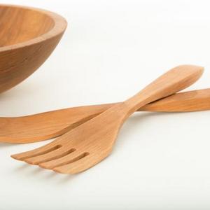 Handmade Wooden Salad Servers for 12"  Bowls - Made in USA