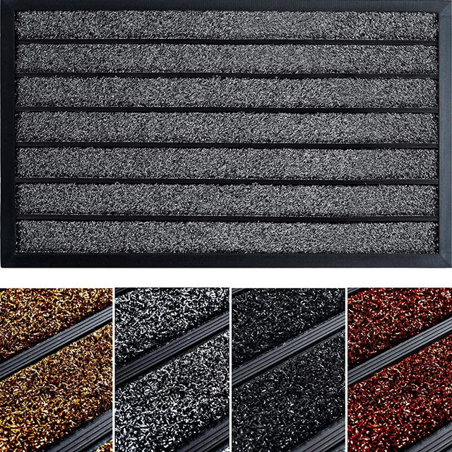Extra Durable Door Mat 30x18 - Welcome Mats for Front Door - Welcome Mat - Heavy Duty Front Door Mat - Door Mats for Outside Entry - Entryway Rug - Gray Doormat