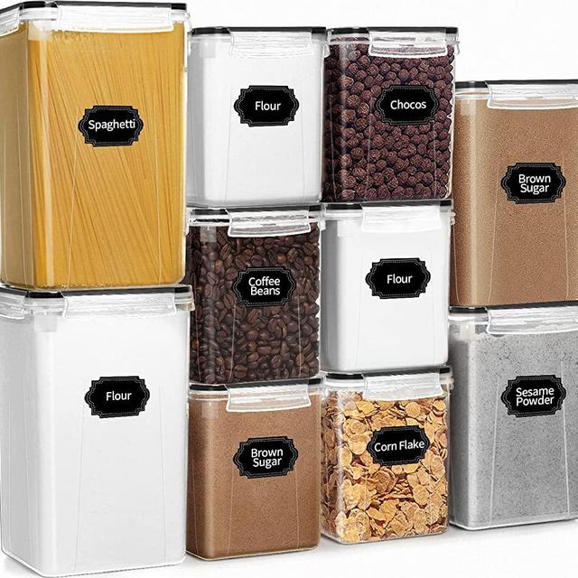 Airtight Food Storage Containers with Lids, CASA LINGO Large Pantry  Organization and Storage for Bulk Food Dry Food Cereal, Set of 4 Plastic  Food