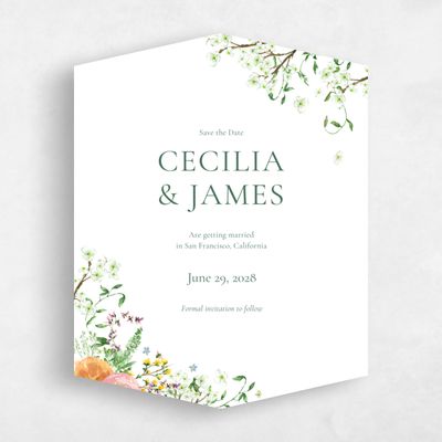 White Diamond Wedding Save the Date - Rosalind Portrait