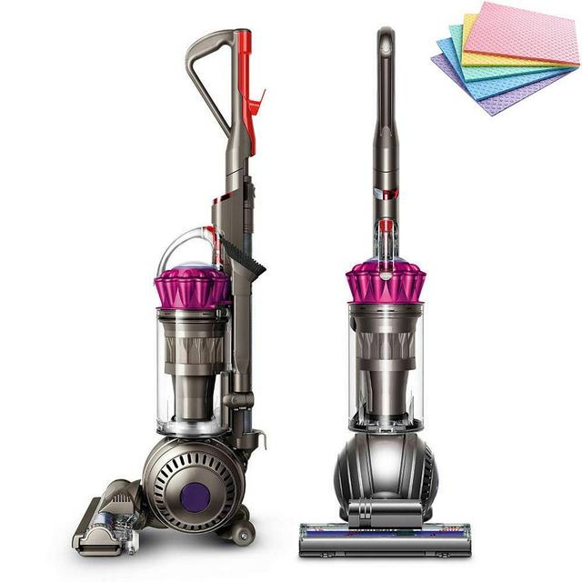 Dyson Ball Multi Floor Origin Vacuum Cleaner: High Performance, HEPA Filter, Upright, Bagless, Height Adjustment, Telescopic Handle, Self Propelled, Rotating Brushes, Fuchsia + iCarp Sponge Cloths