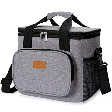 Lifewit Large Lunch Bag Insulated Lunch Box Soft Cooler Cooling Tote for Adult Men Women, 24-Can (15L), Grey