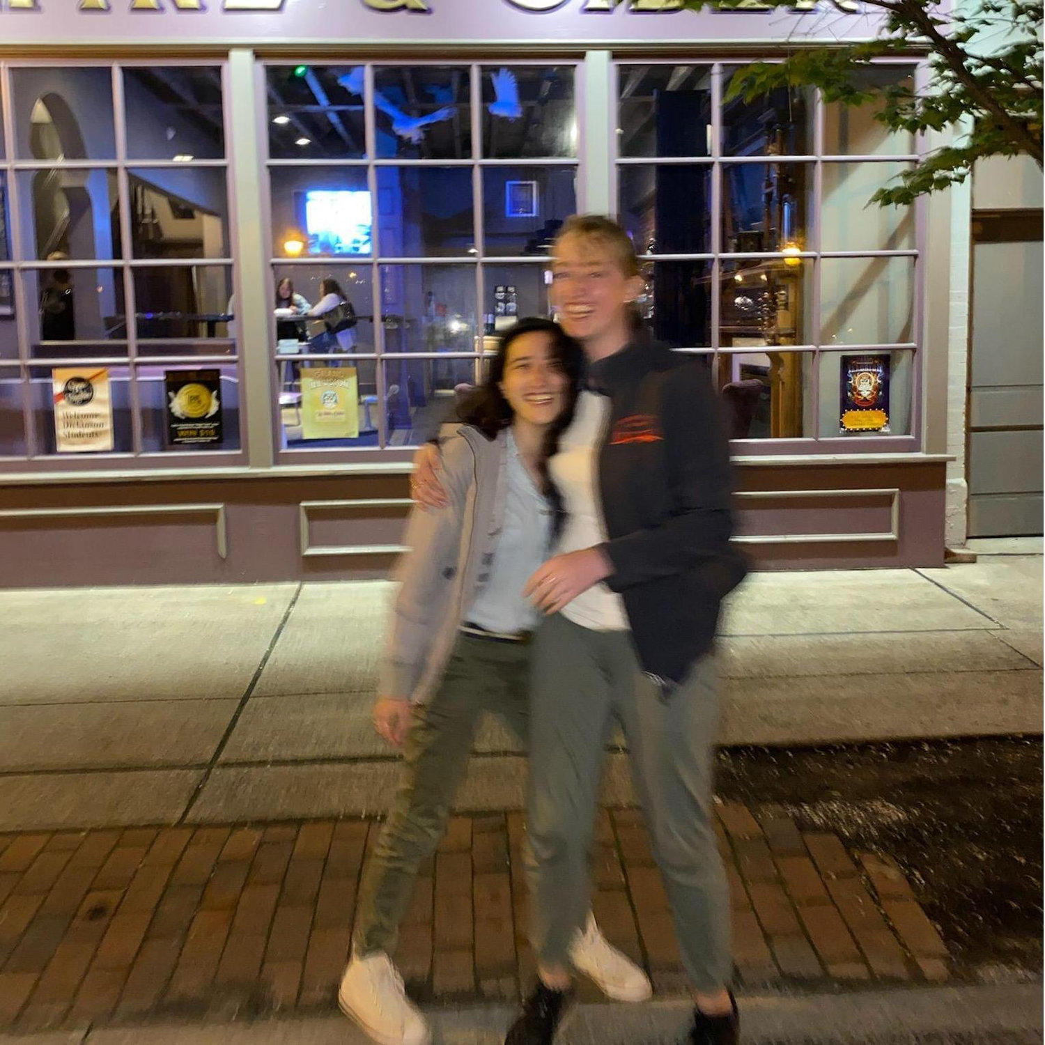 Night out on the town when Gracie visited Jess at Dickinson College