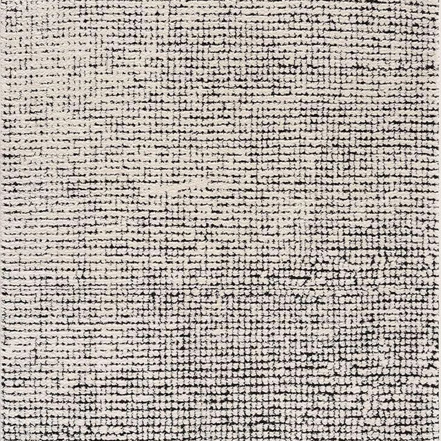 BoutiqueRugs Keita Contemporary Mosaic Area Rug - High Pile Fluffy Soft Shag Carpet for Living Room, Bedroom - Black and White - 7'10" x 10' (8x10)