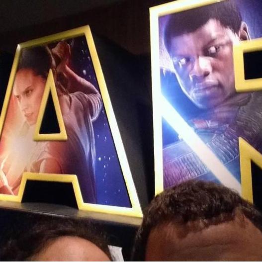 At the premiere of Star Wars VII: The Force Awakens.
