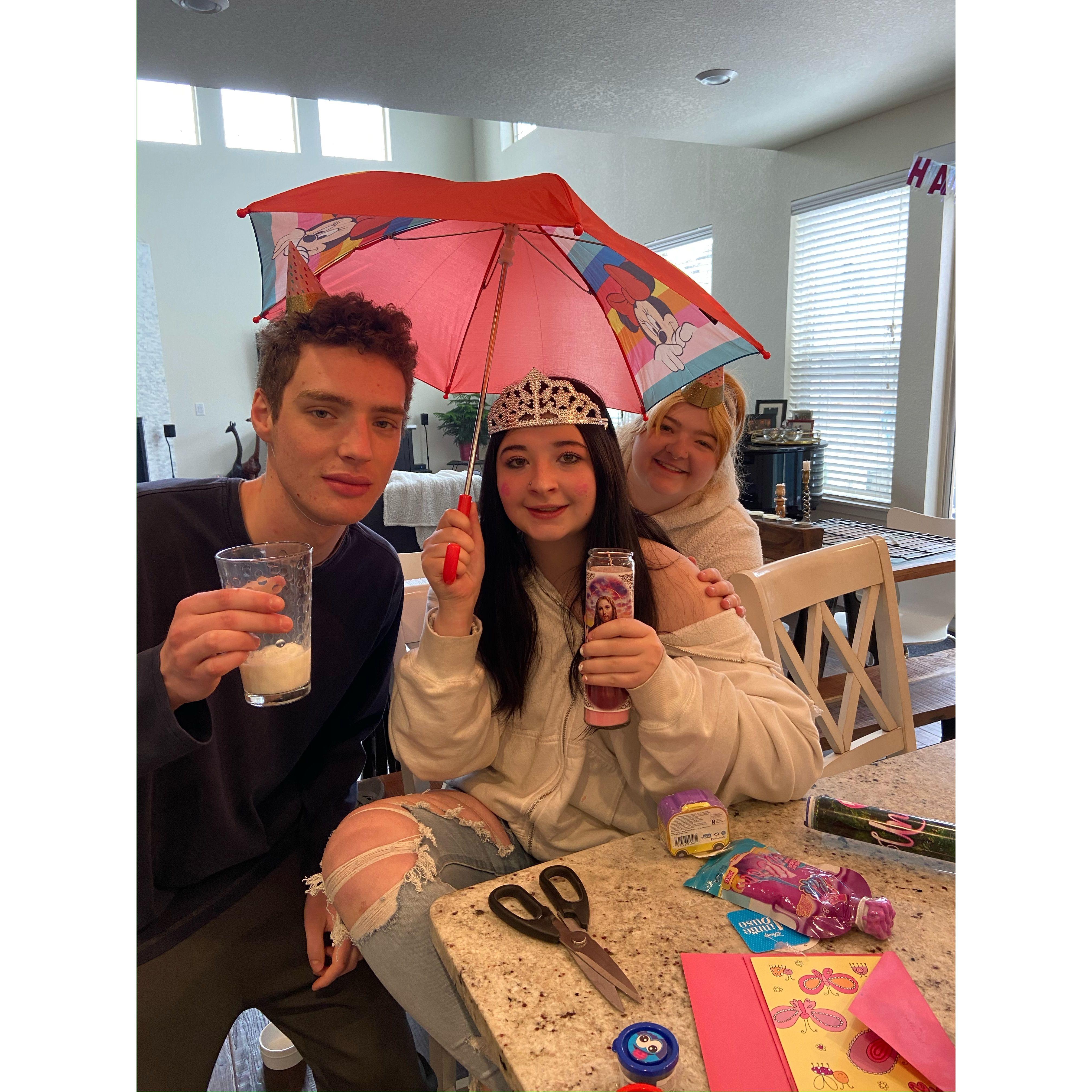 Celebrating Maddie's Sweet 16 during COVID when Desmond spent 2 months living with the Wagstaff's in Denver.