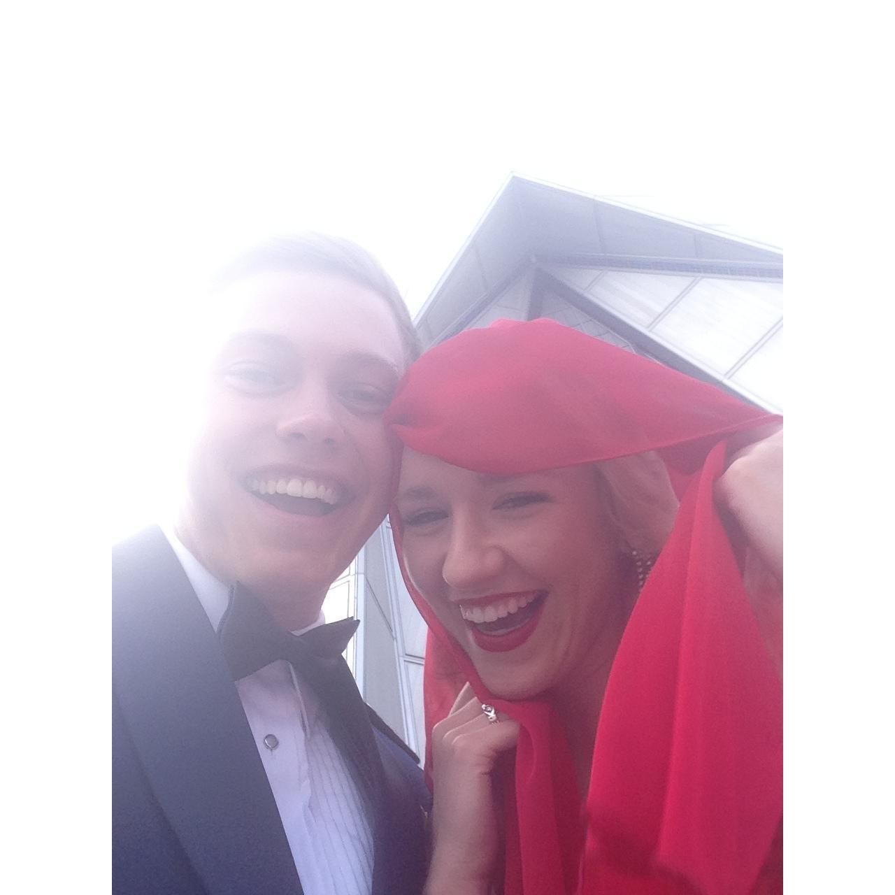 This is one of our favorite pictures - it was during James' ring dance; we were calling me "babooshka."