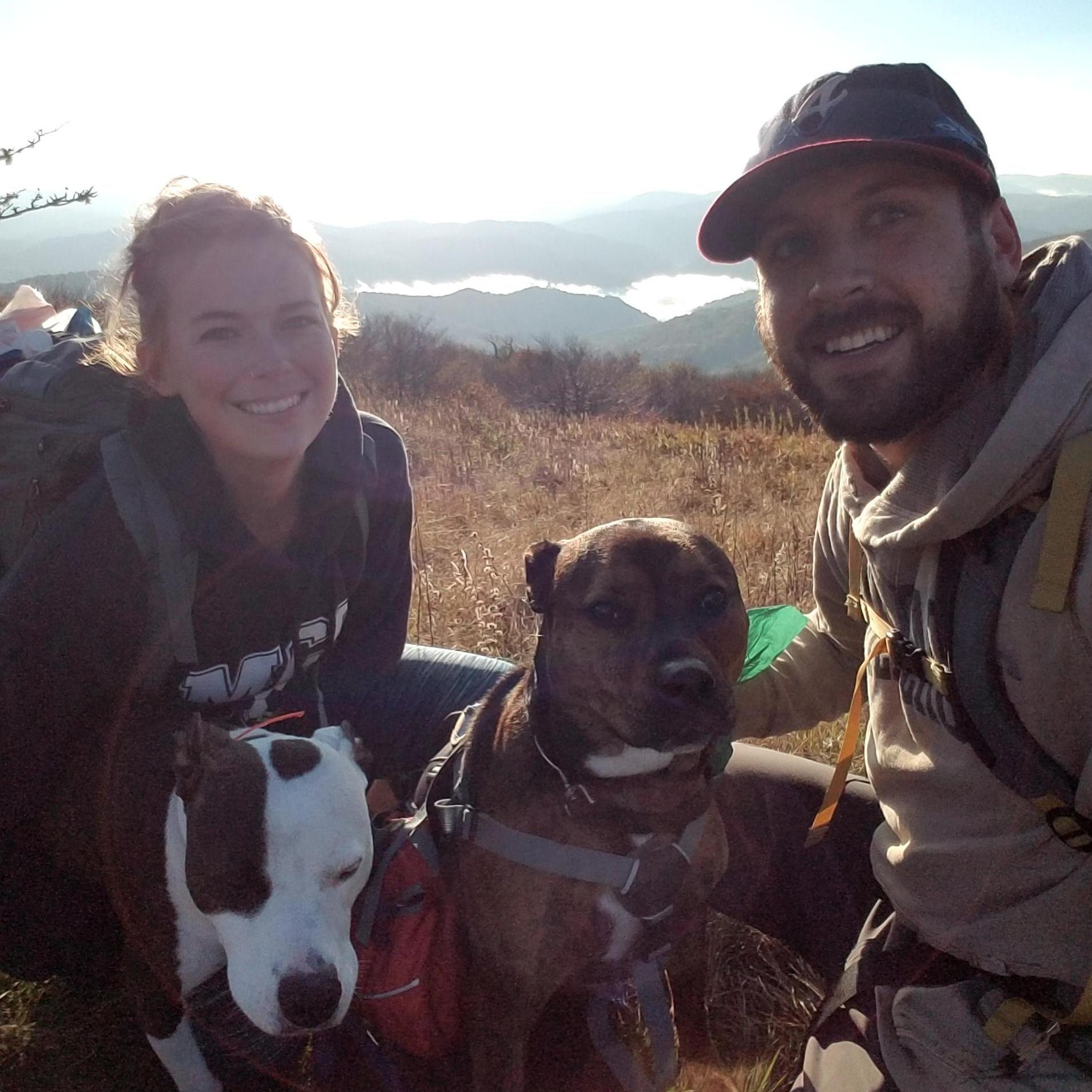 Family photo after conquering a night on the Appalachian Trail
