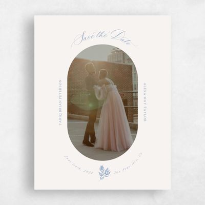 Denim Blue Wedding Save the Date - Leif Frame