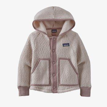 Baby Retro Pile Fleece Jacket - one in Phloxy Purple and one in Navy