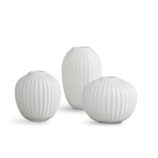 Kähler Hammershøi Miniature Vases, White, S/3