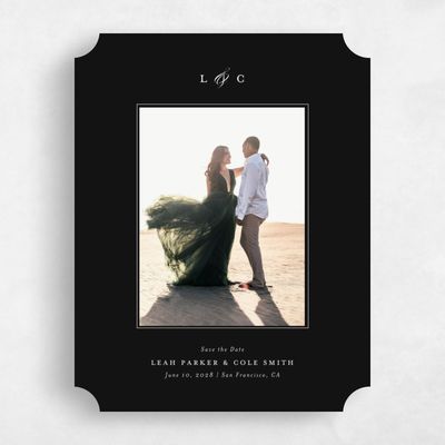 Black Ticket Wedding Save the Date - Ivoire Photo
