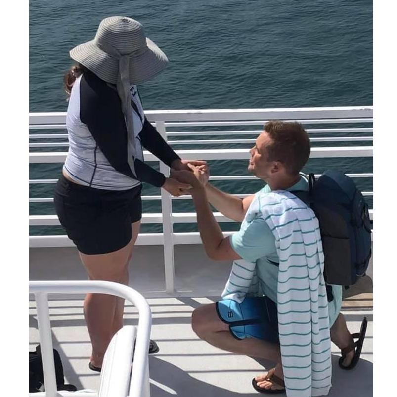 The proposal after going snorkeling in Maui.