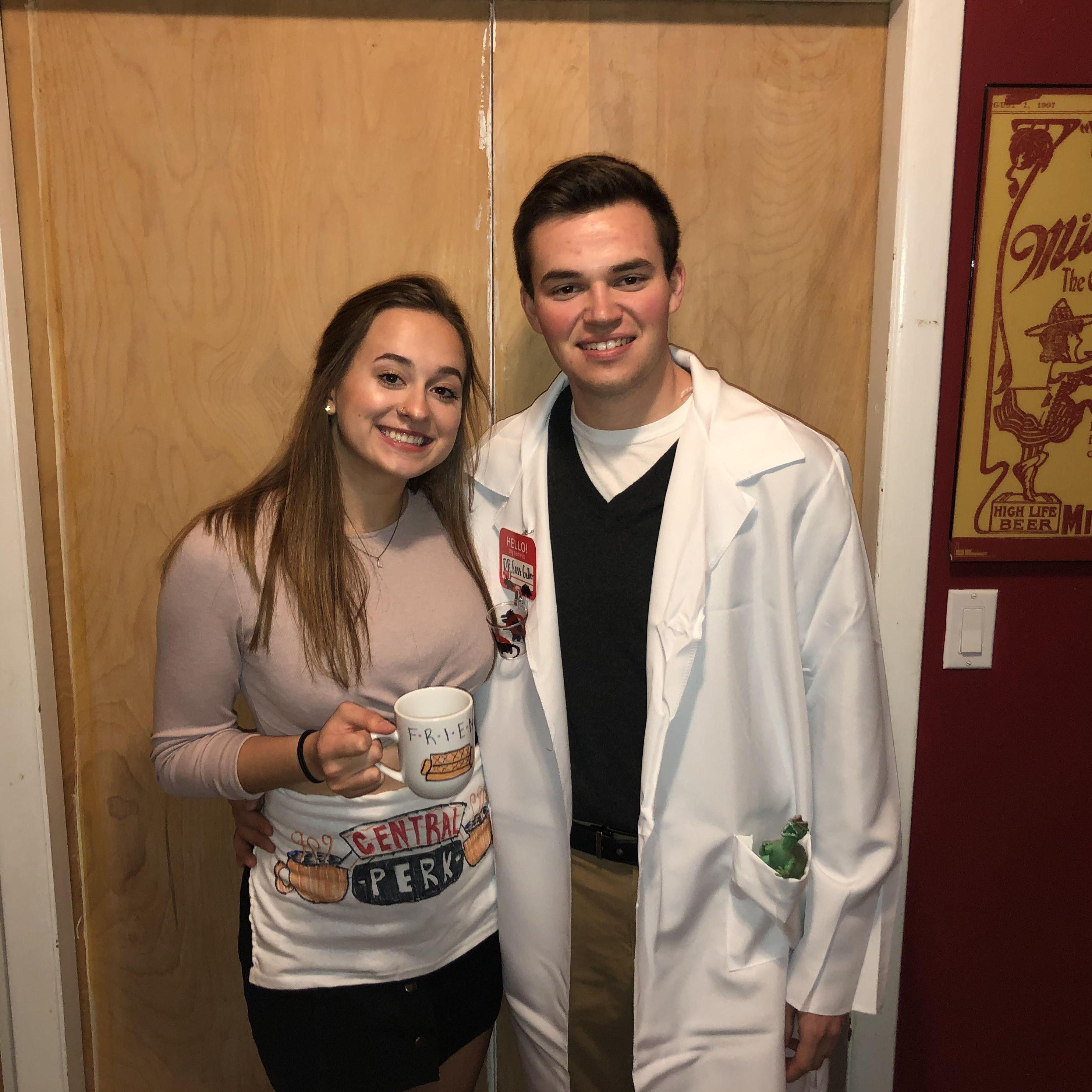 Our 2019 Halloween Costume. Rachel and Ross from Friends. October 2019.