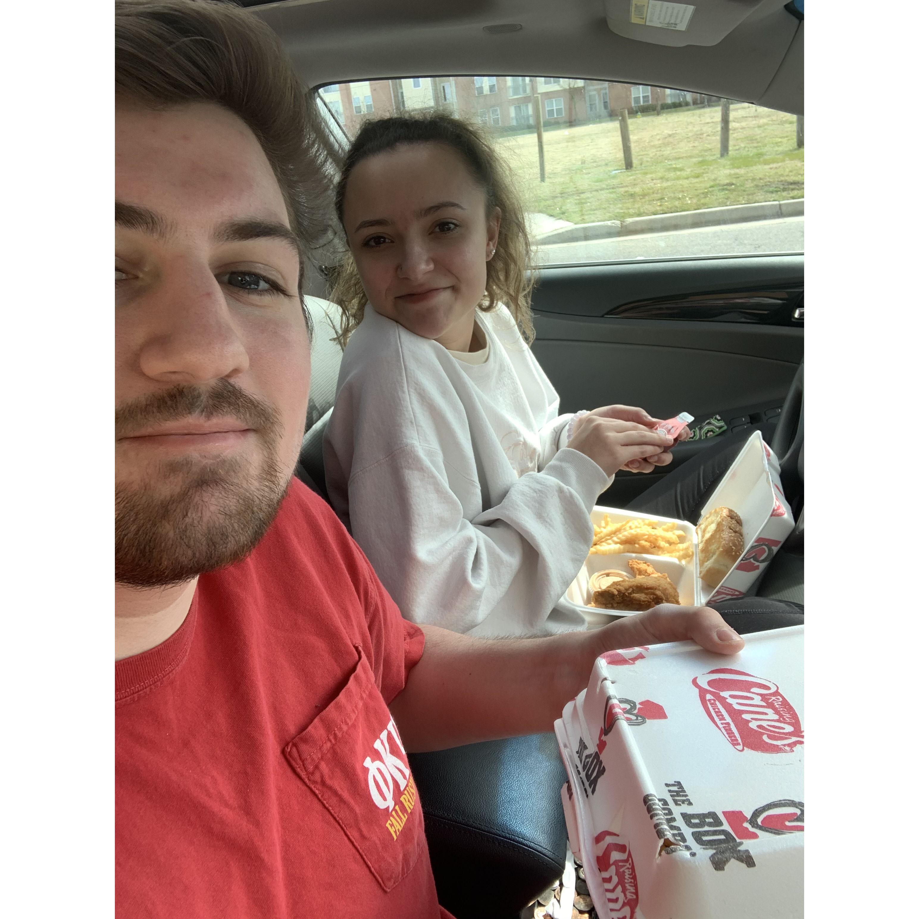 I introduced Raising Canes to Lauren before they came to Maryland, and we used to always drive out of the way to get it on road trips through VA! Now, there is one 10 minutes down the road.