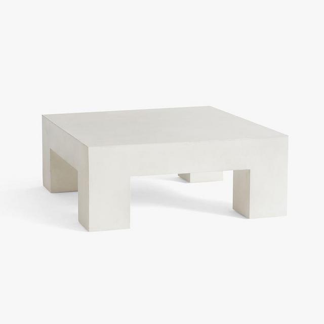Pomona Concrete Chunky Leg Coffee Table, White Speckle