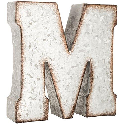 Generic Galvanized Metal 3D Letter M,Grey Metal