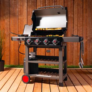 Cookout 4-Burner Propane Gas 14-Piece Barbeque Grilling Tool Set