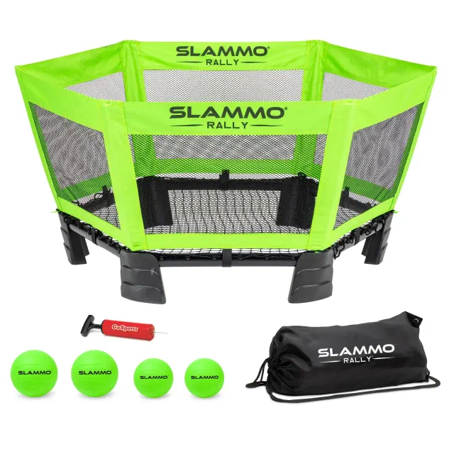 GoSports Slammo Rally Game Set - Roundnet with Longer Rallies - Green