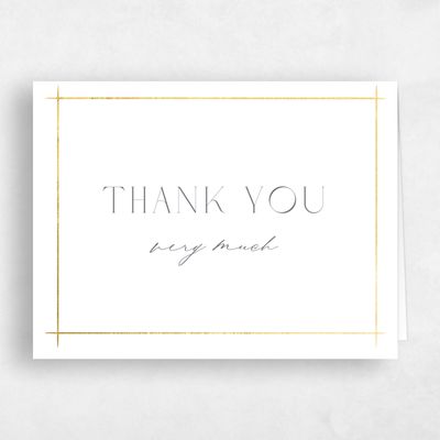 White Wedding Thank You - Mecca Landscape Foil