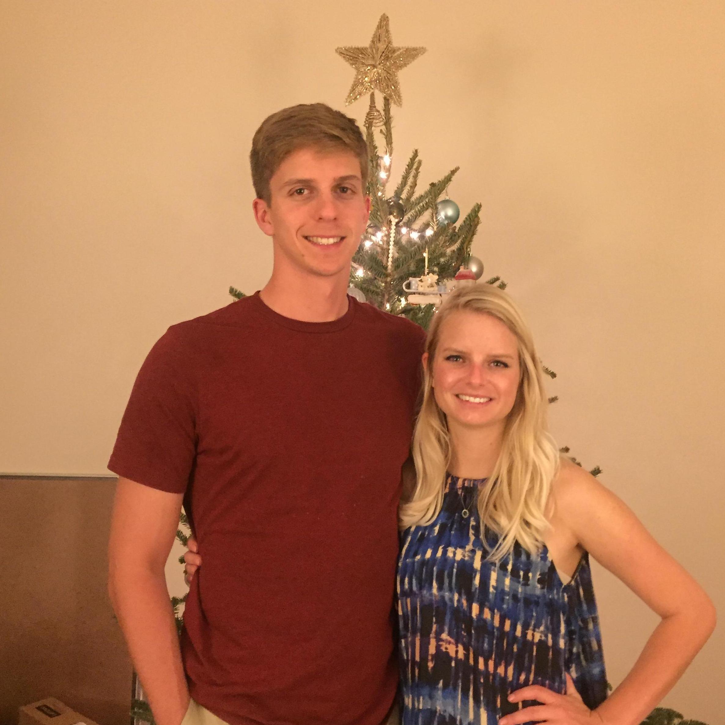 It's always fun to take pictures in front of the Christmas tree being he's so tall!