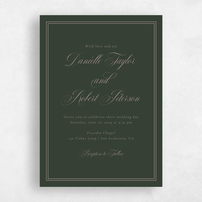 Deep Forest, Green Wedding Invitation - Sydney Classic