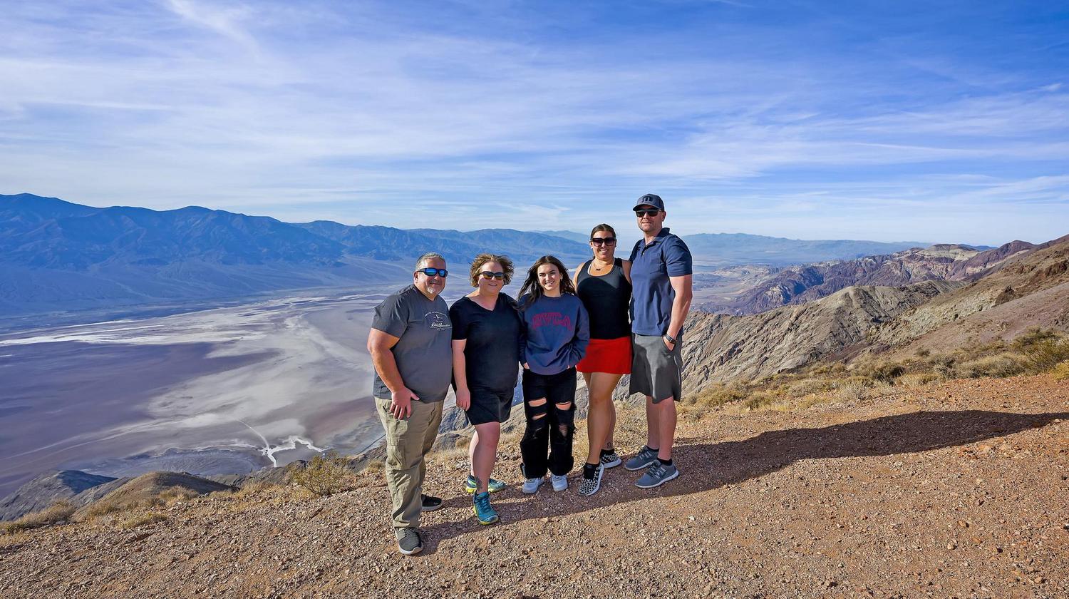 Death Valley spreading Johns dads ashes with the fam .