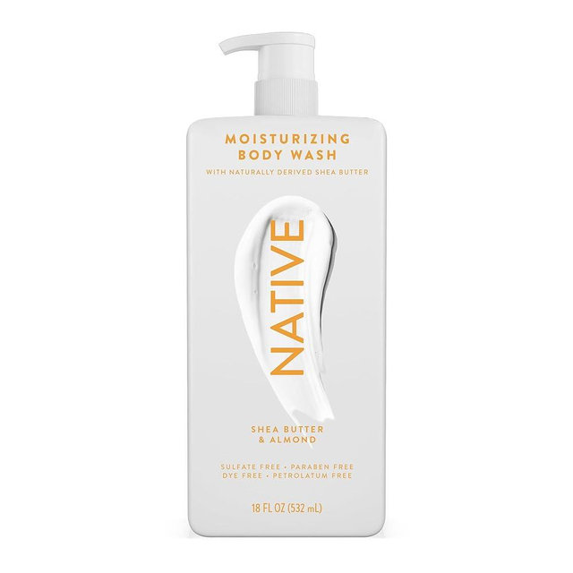Native Moisturizing Body Wash Contains Naturally Derived Ingredients | For Women & Men, Sulfate, Paraben, & Dye Free Leaving Skin Soft and Hydrated | Shea Butter & Almond 18 oz