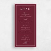 Red Wedding Menu - Mahogany