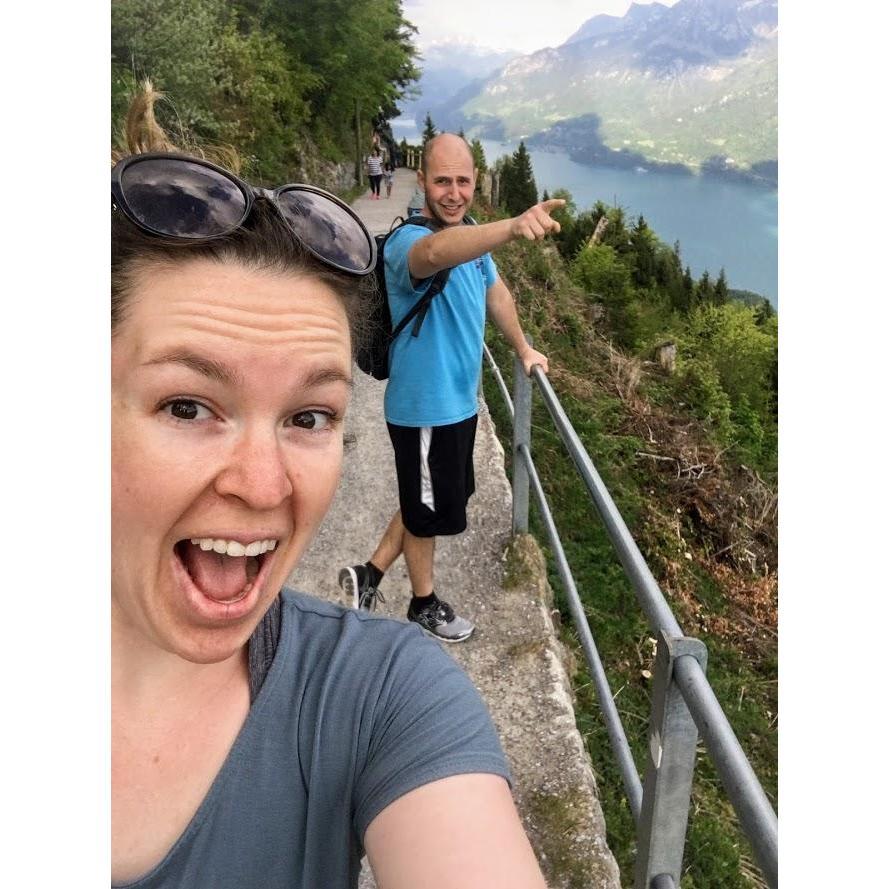 After hiking in Switzerland.