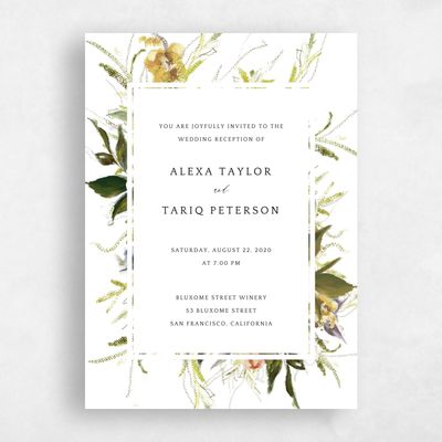 White Floral Wedding Invitation - Octavia Elopement