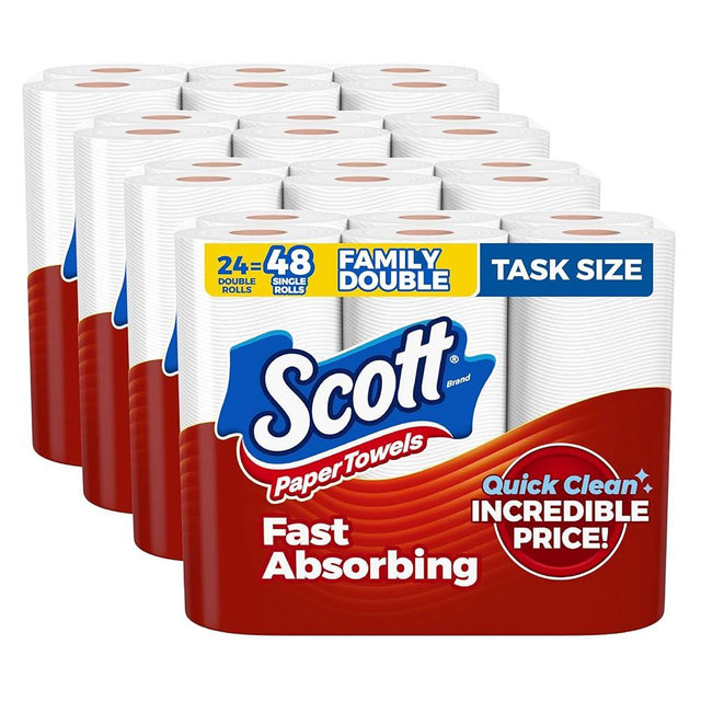 Scott Paper Towels, Task Size, 24 Family Double Rolls (119 Sheets Per Roll)
