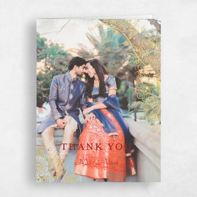 Dark Red Wedding Thank You - Sambac Photo Foil