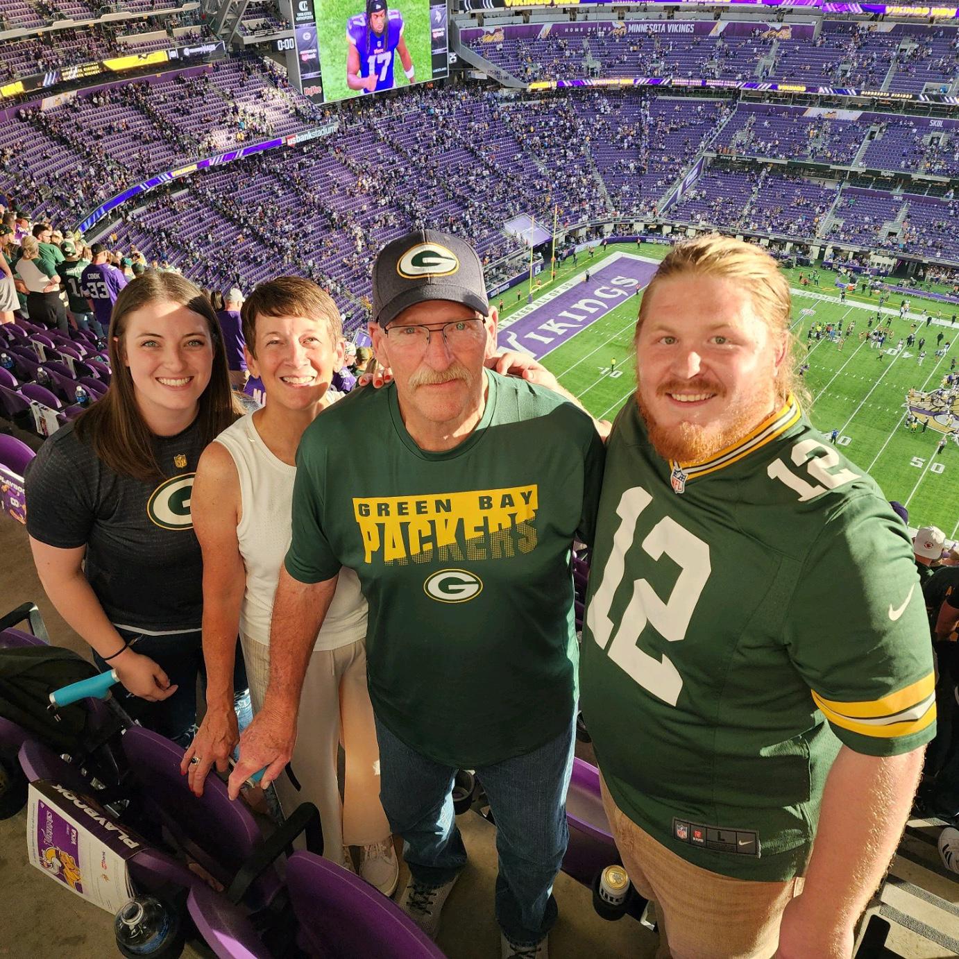Packer game with Kate’s parents, 2022!