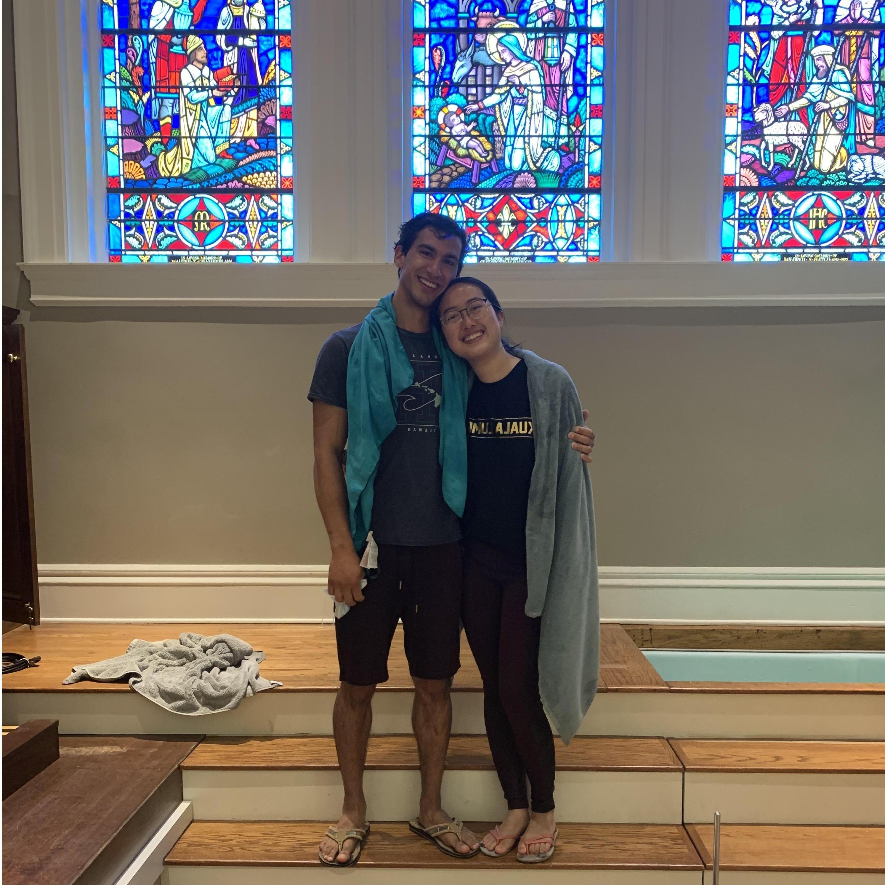 Getting baptized together in the midst of the pandemic!