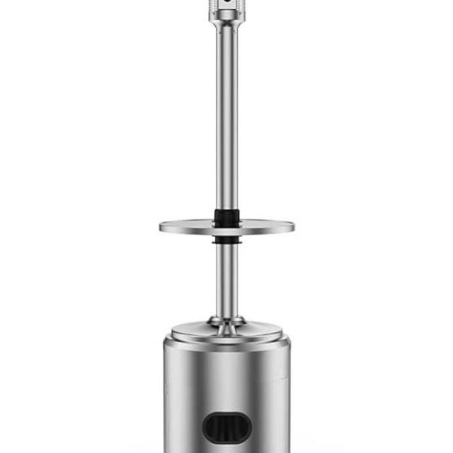 48,000 BTU Patio Heater with Double-Layer Stainless Steel Burner & Wheels,Outdoor Patio Heater with Shelf Tabletop, Safety Tilt Switch,Round Table Design for Home & Porch Backyard