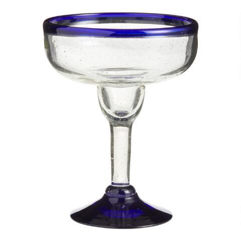 Blue Rocco Margarita Glasses Set of 4