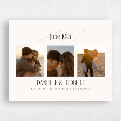 Beige Typography Wedding Save the Date - Palenque Photo
