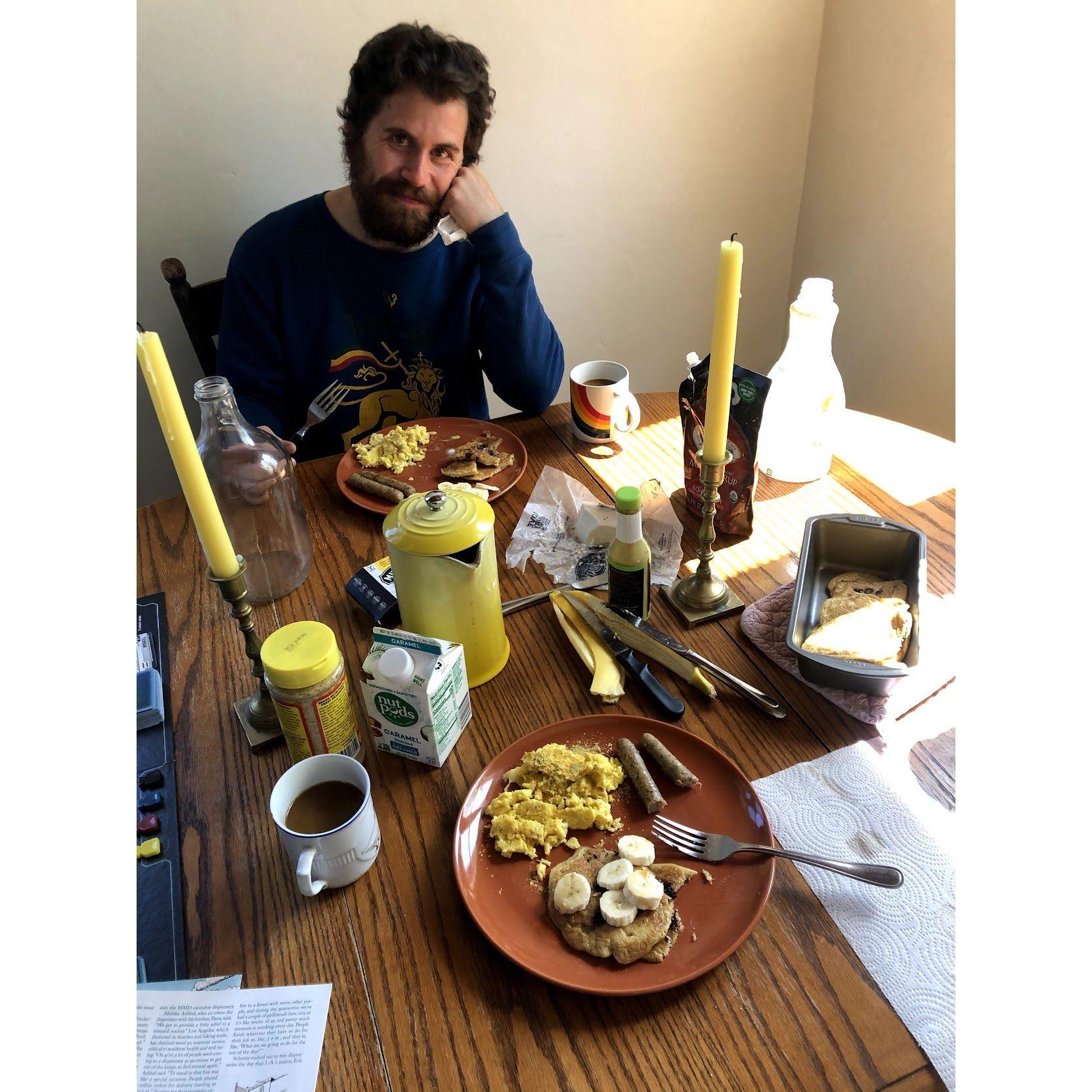 COVID breakfast. May 2020.