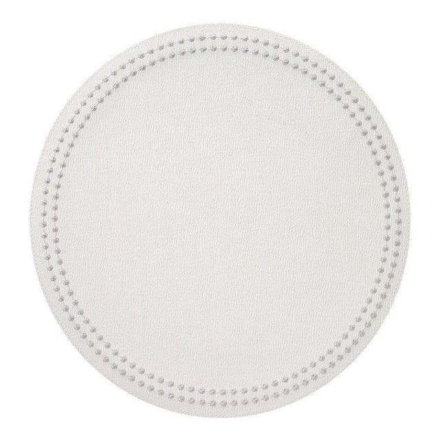 Placemats Pearls Antique White/Silver Set of 4