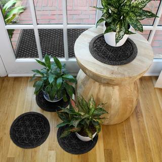 WaterHog Flower of Life Indoor/Outdoor Plant Trivet, Set of 4