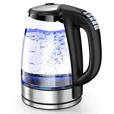 HadinEEon Variable Temperature Electric Kettle, 1200W Electric Tea Kettle, 8 Big Cups 2.0L Glass Water Boiler with 12Hrs Keep Warm Function & Boil-Dry Protection