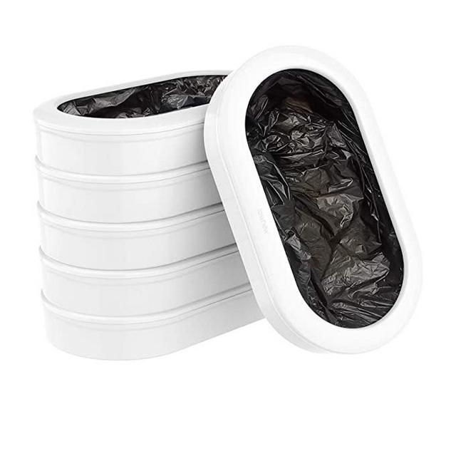 TOWNEW T3 Slim Official Refill Rings for Smart Kitchen Trash Can | Durable Garbage Bags Electric Trash Can - Pack of 6 Refill Rings - Up to 120 Trash Bags (6 Months Supply)