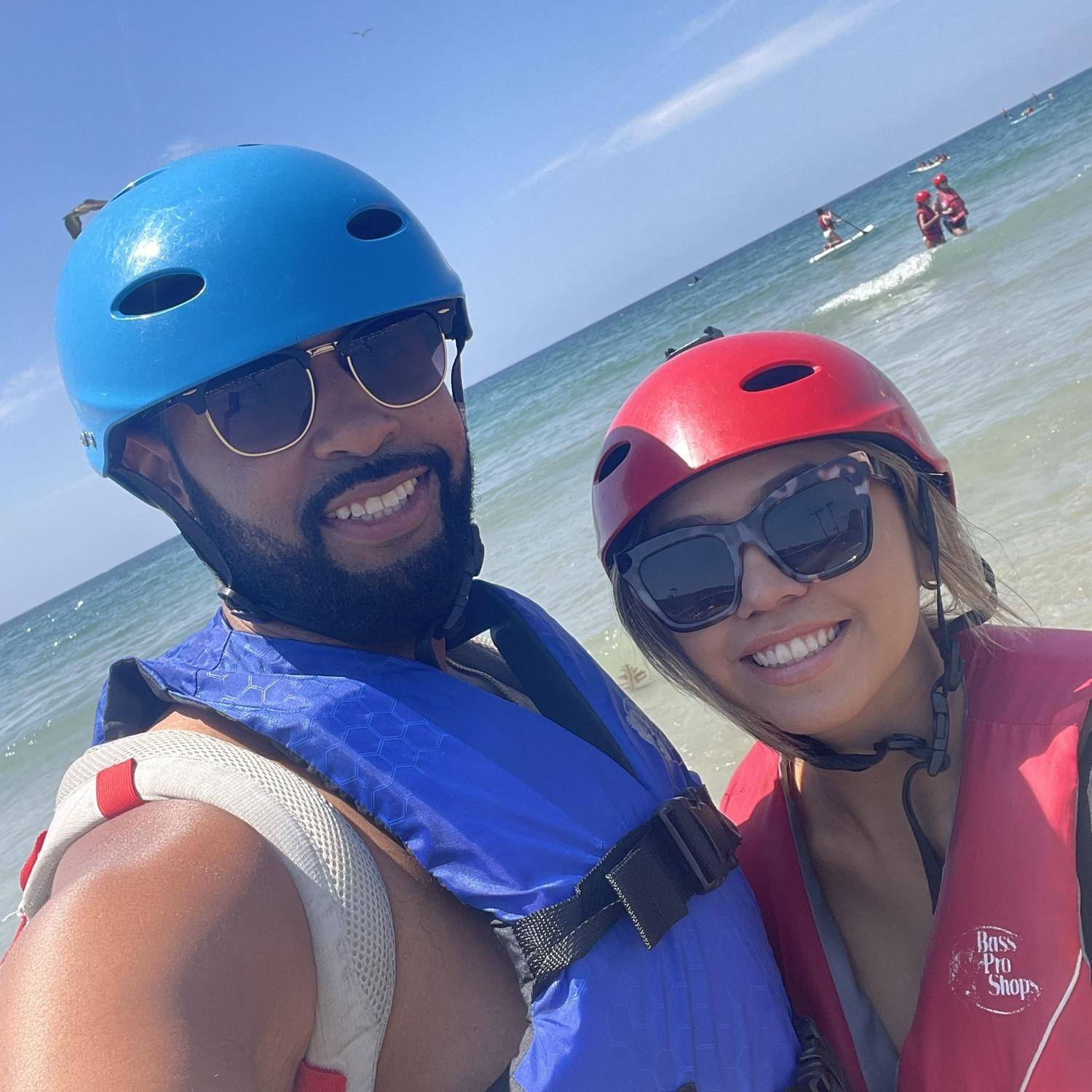 In La Jolla, about to enjoy a nice Kayaking tour