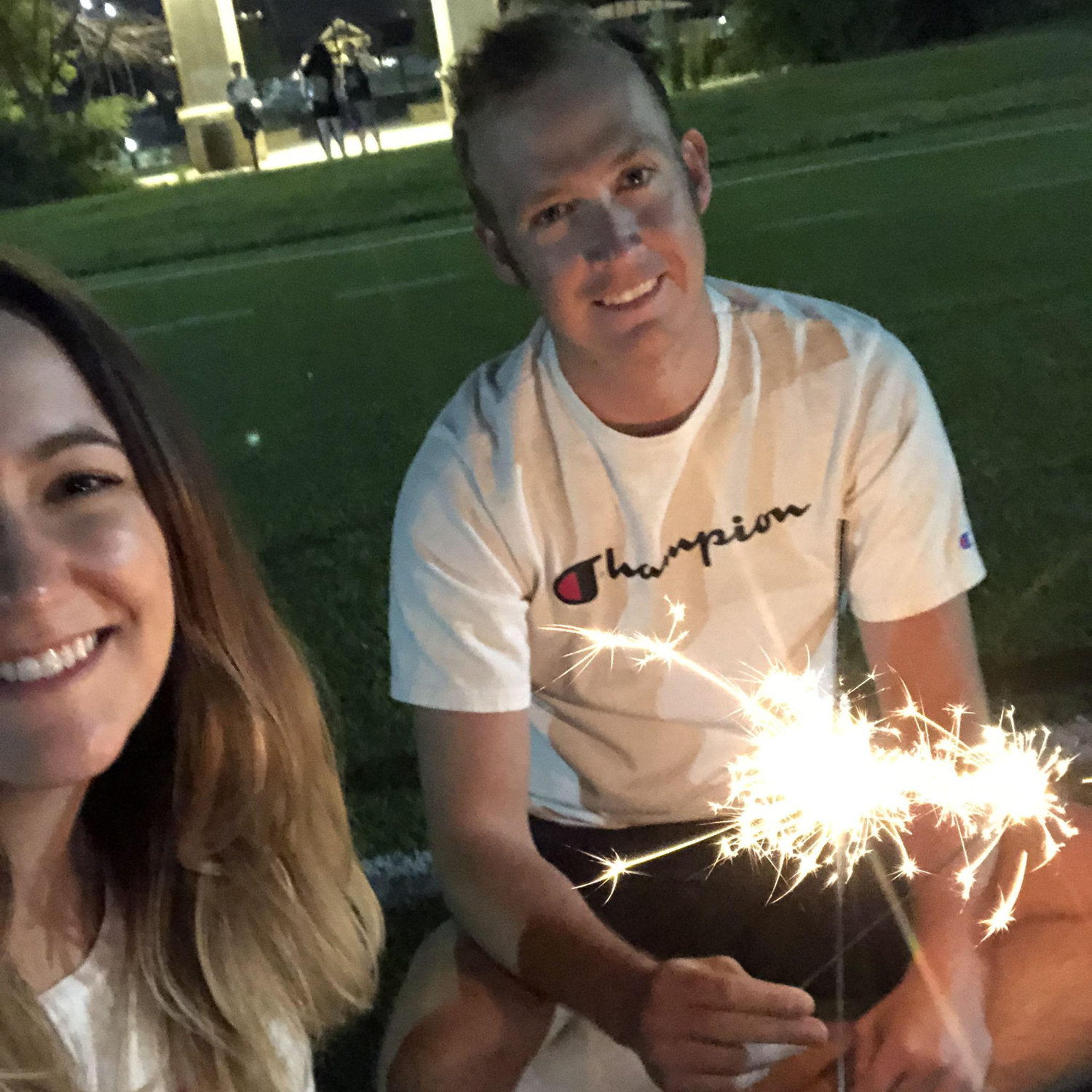 4th of July sparklers at the park